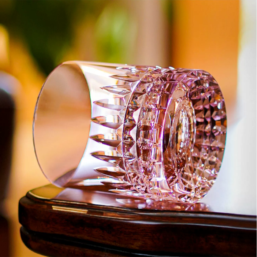 Bicchiere da whisky Edo Kiriko Crystal Royale con scatola di legno