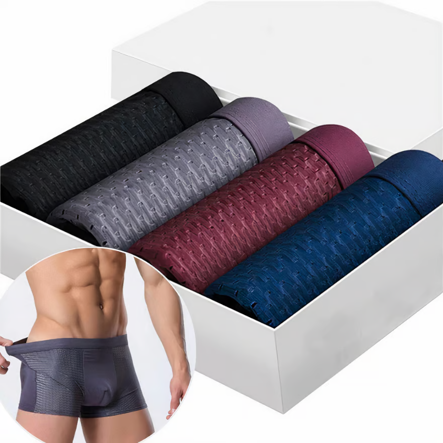 BOXERS DE FIBRA DE BAMBU - PARA CONFORTO DURANTE TODO O DIA