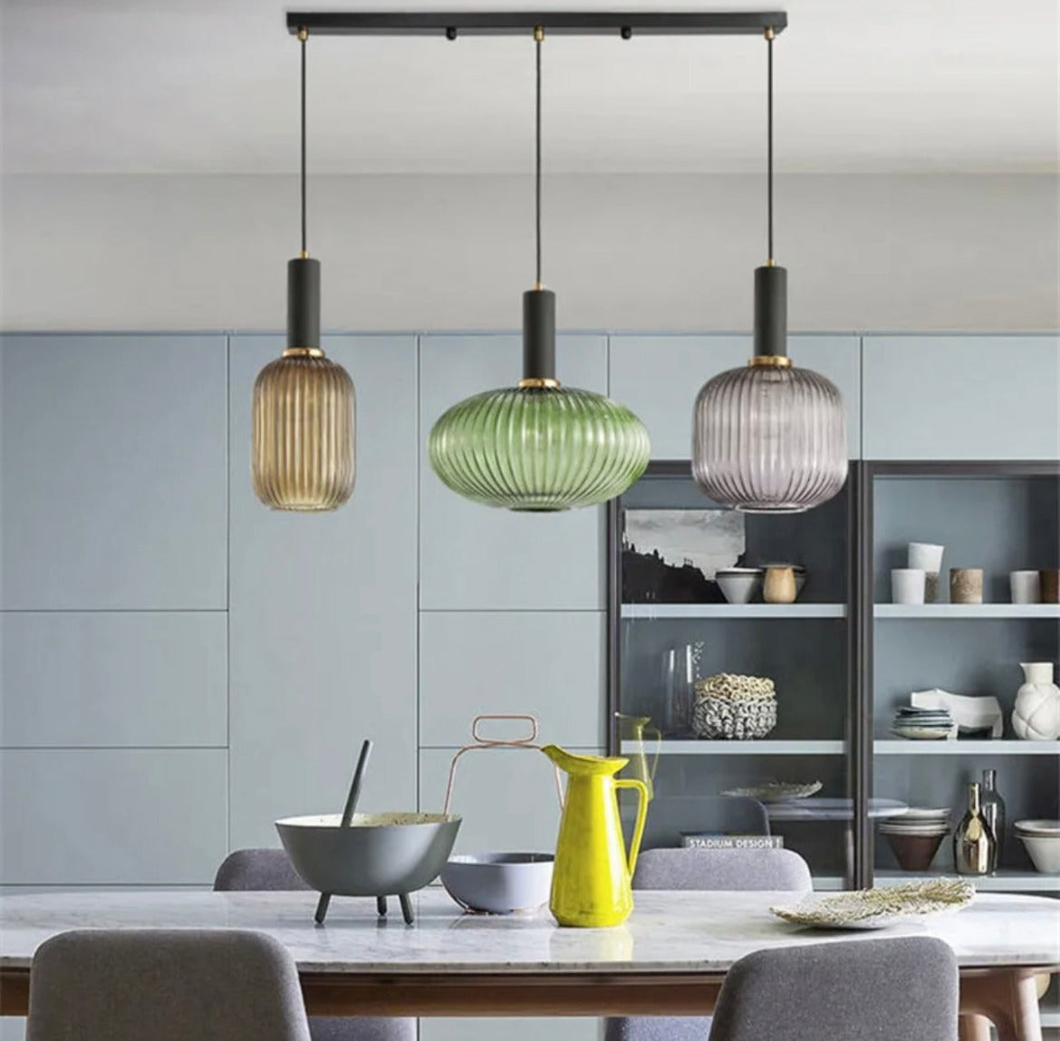 Retro Colourful Glass Pendant Light