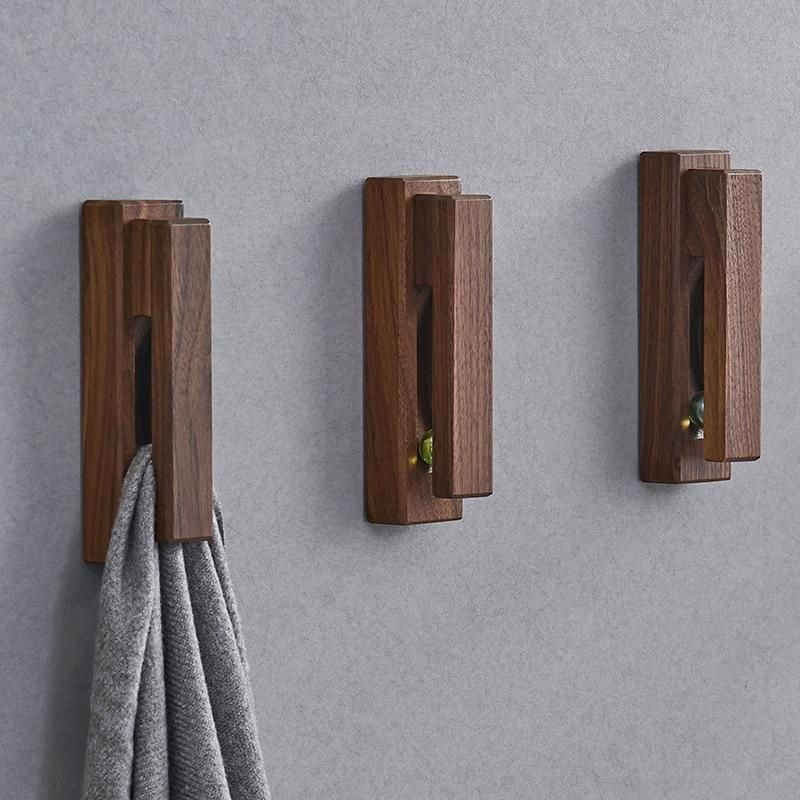 Soportes de toalla de madera nórdicos para el baño