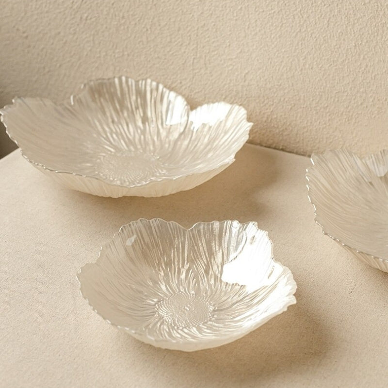 Tabletop Floral Shaped Glass Decorative Bowl