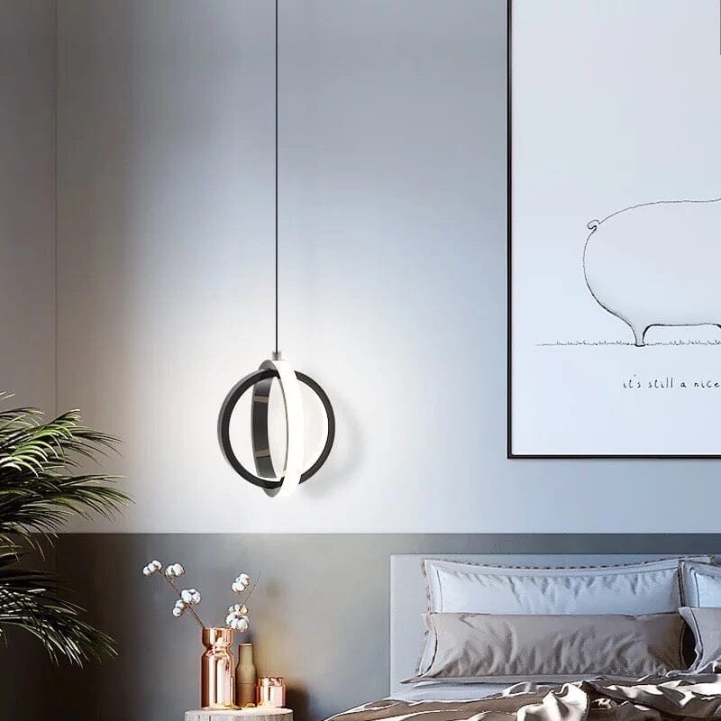 Mini Black Circle LED Pendant Lamp