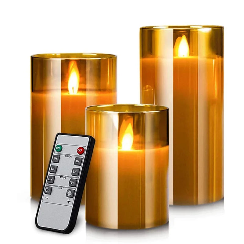 Set di Candele LED Senza Fiamma con Telecomando | Luce tremolante realistica | Perfetto per Decorazioni per la Casa, Matrimoni, Eventi