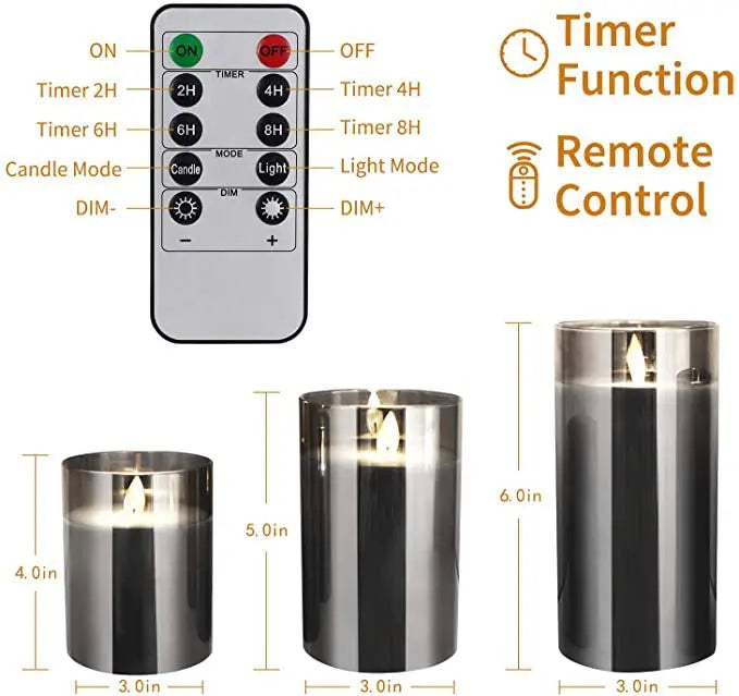 Set di Candele LED Senza Fiamma con Telecomando | Luce tremolante realistica | Perfetto per Decorazioni per la Casa, Matrimoni, Eventi