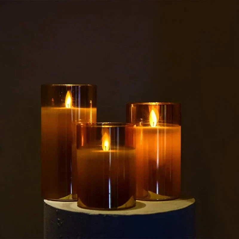 Set di Candele LED Senza Fiamma con Telecomando | Luce tremolante realistica | Perfetto per Decorazioni per la Casa, Matrimoni, Eventi