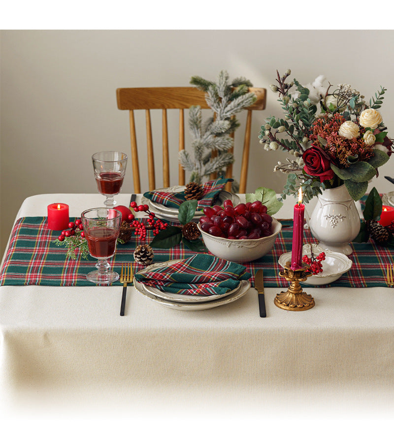 Christmas Party Traditional Scottish Tartan Squares Tablecloth