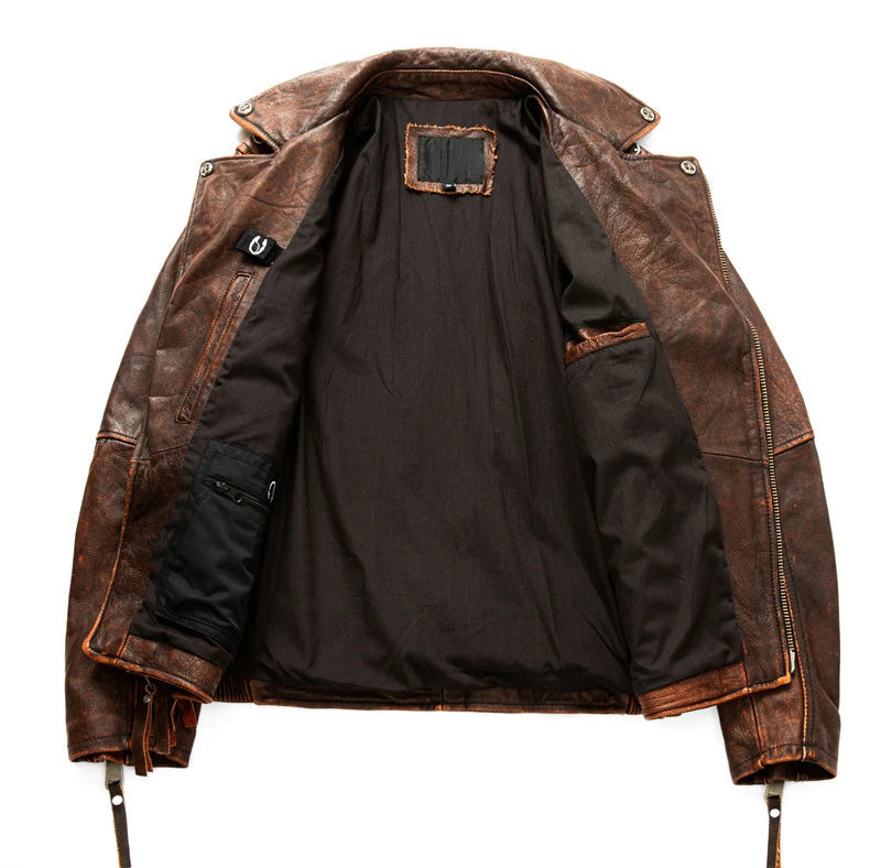 Retro Genuine Leather Jacket A81