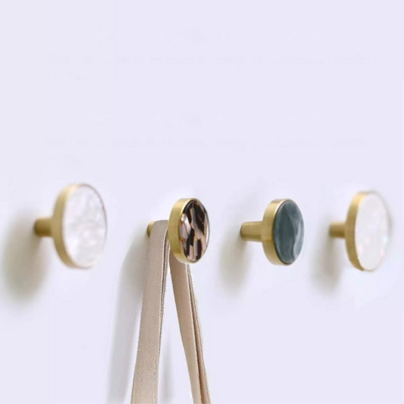 Sea Shell & Brass Wall Hooks Decorative