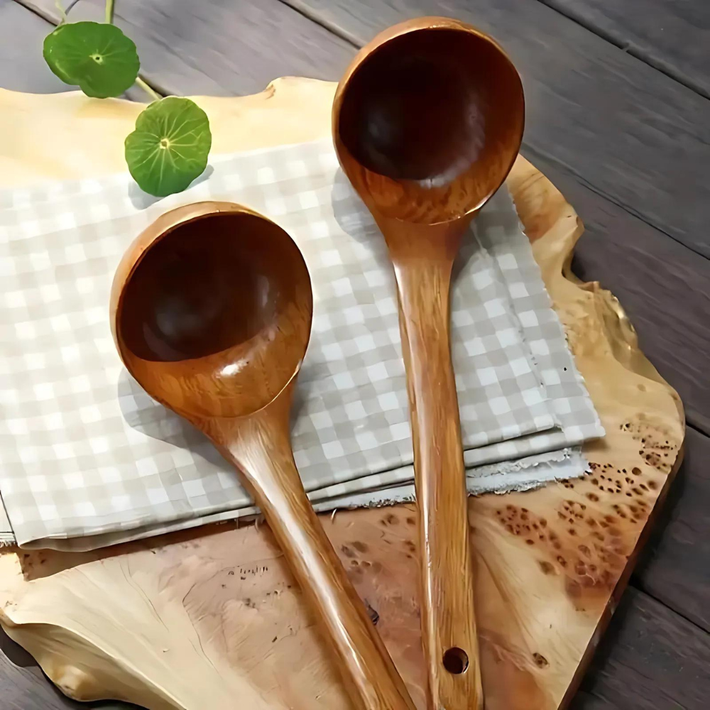 Natural Wooden Soup Spoon - 1pc