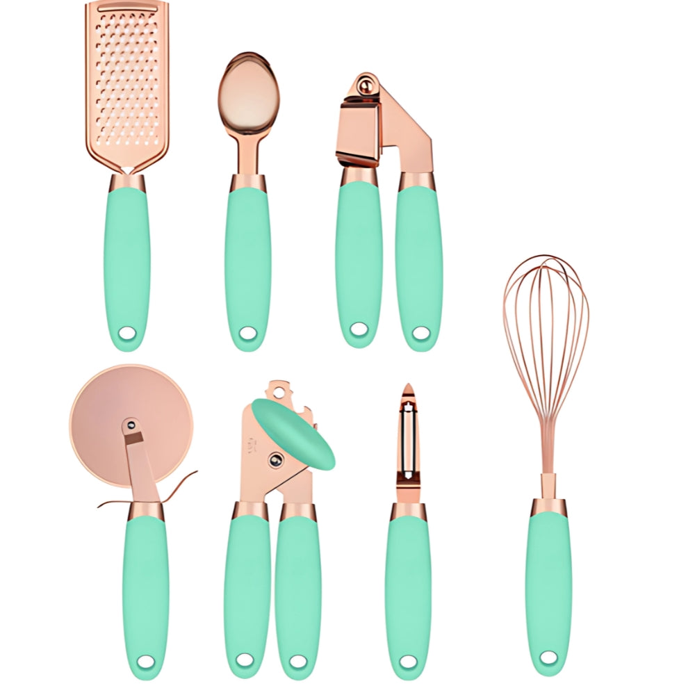 7-Piece Rose Gold Cooking Set