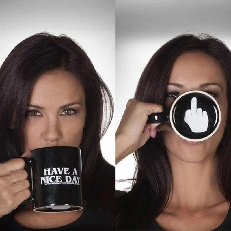 Einen schönen Tag noch, lustige Mittelfinger-Tasse