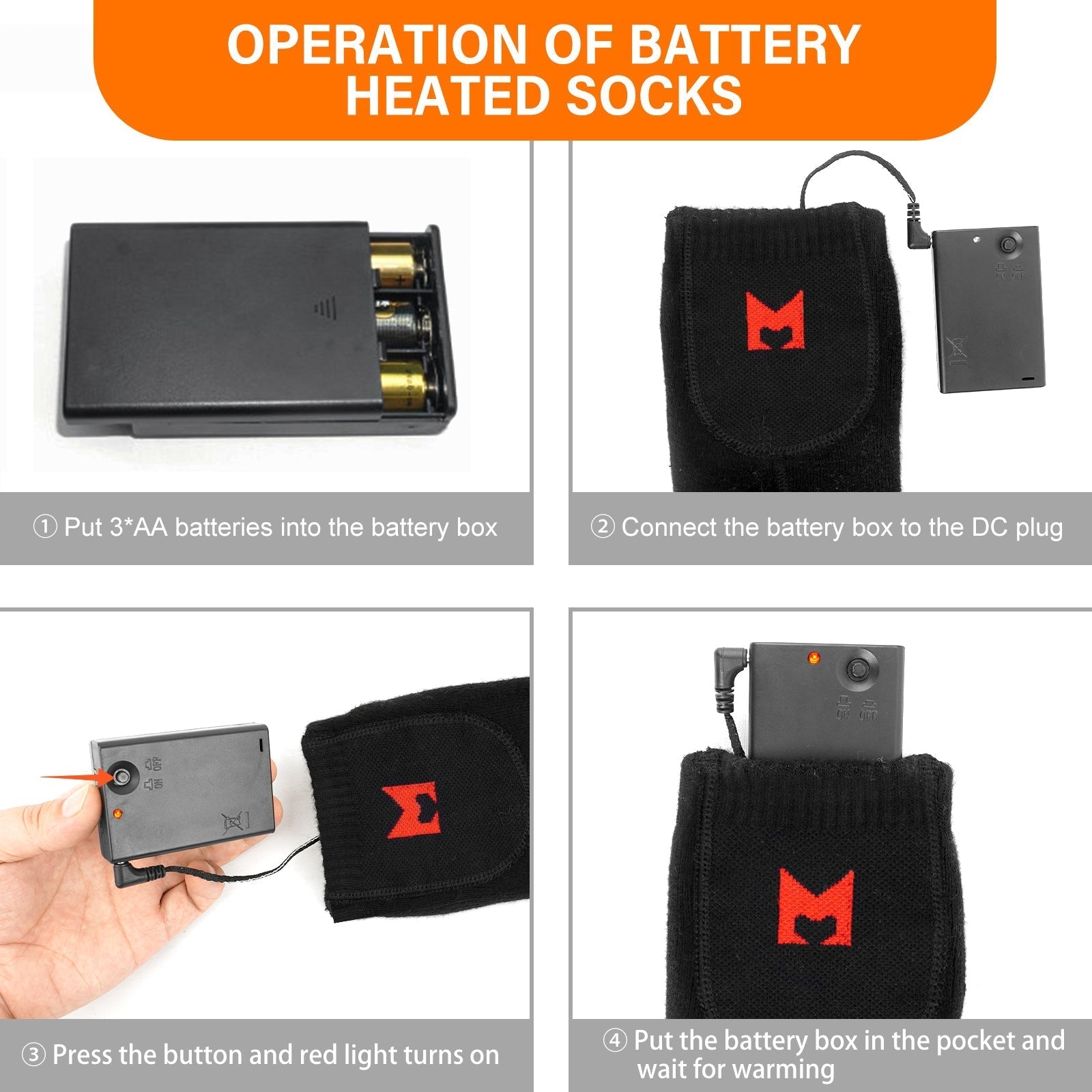 Calzini riscaldati a batteria (neri)