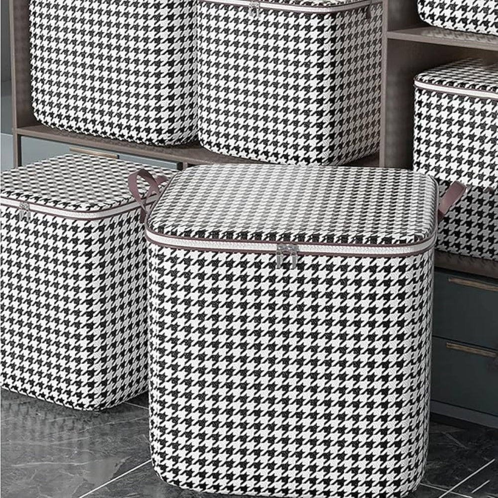 Houndstooth sammenleggbar oppbevaringsboks