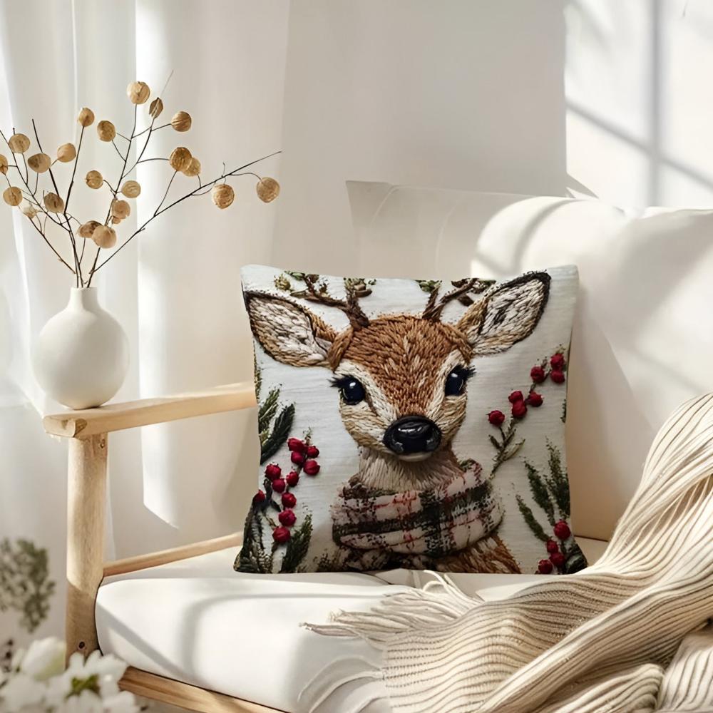 Capa de Almofada Bambi de Natal Encantador