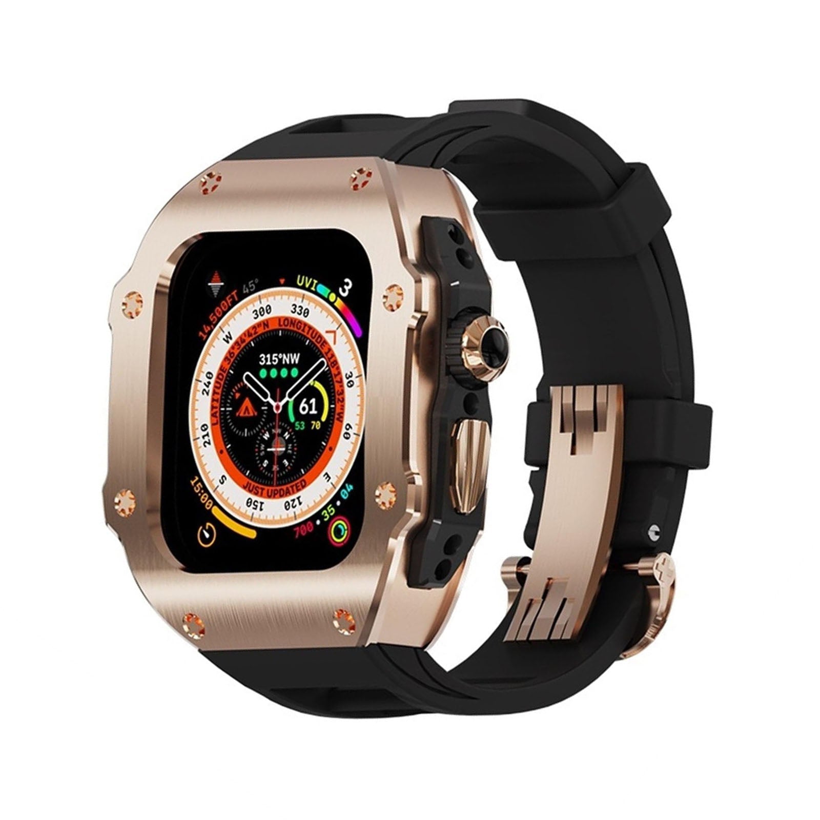 RM Vanguard Series - Pulseira de Fluororubber com Caixa em Aço Inoxidável para Apple Watch Ultra