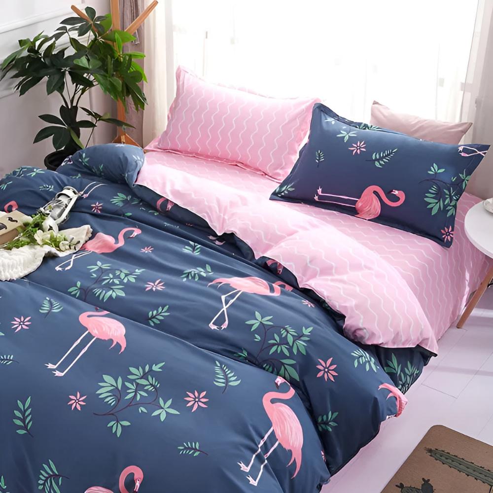 Paraíso dos Flamingos | Conjunto de Capa de Edredão 3pcs