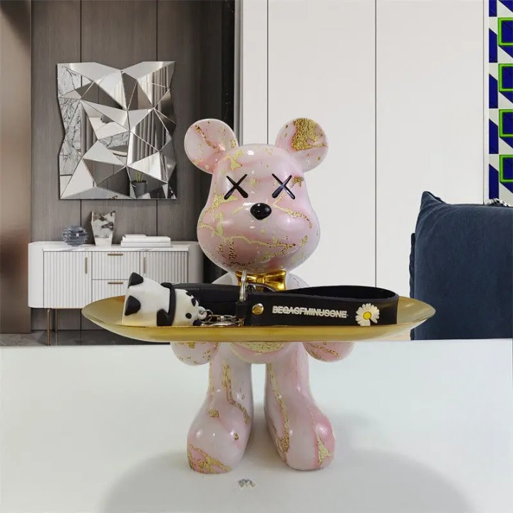 CraftBear - Statua di orso con vassoio