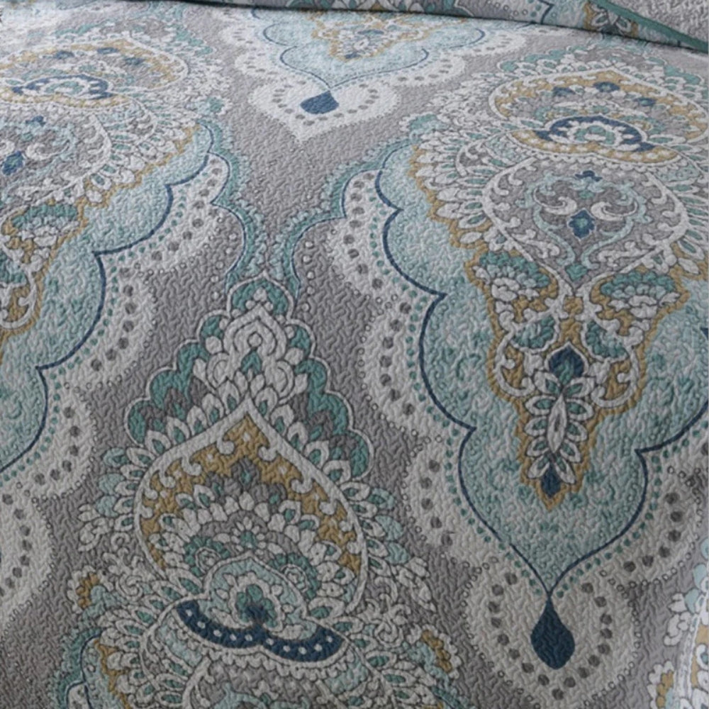 Ensemble de couvre-lit Paisley Aqua Teal