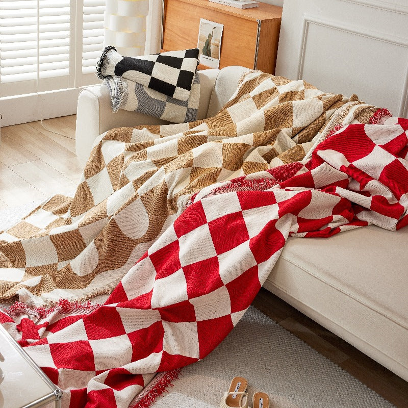 Nye Checkerboards Chenille Sofa/Couch Cover