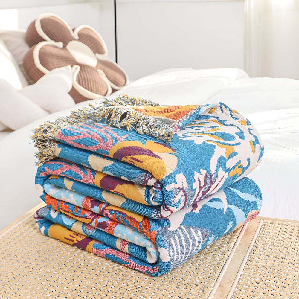 Underwater Coral Cotton Blanket