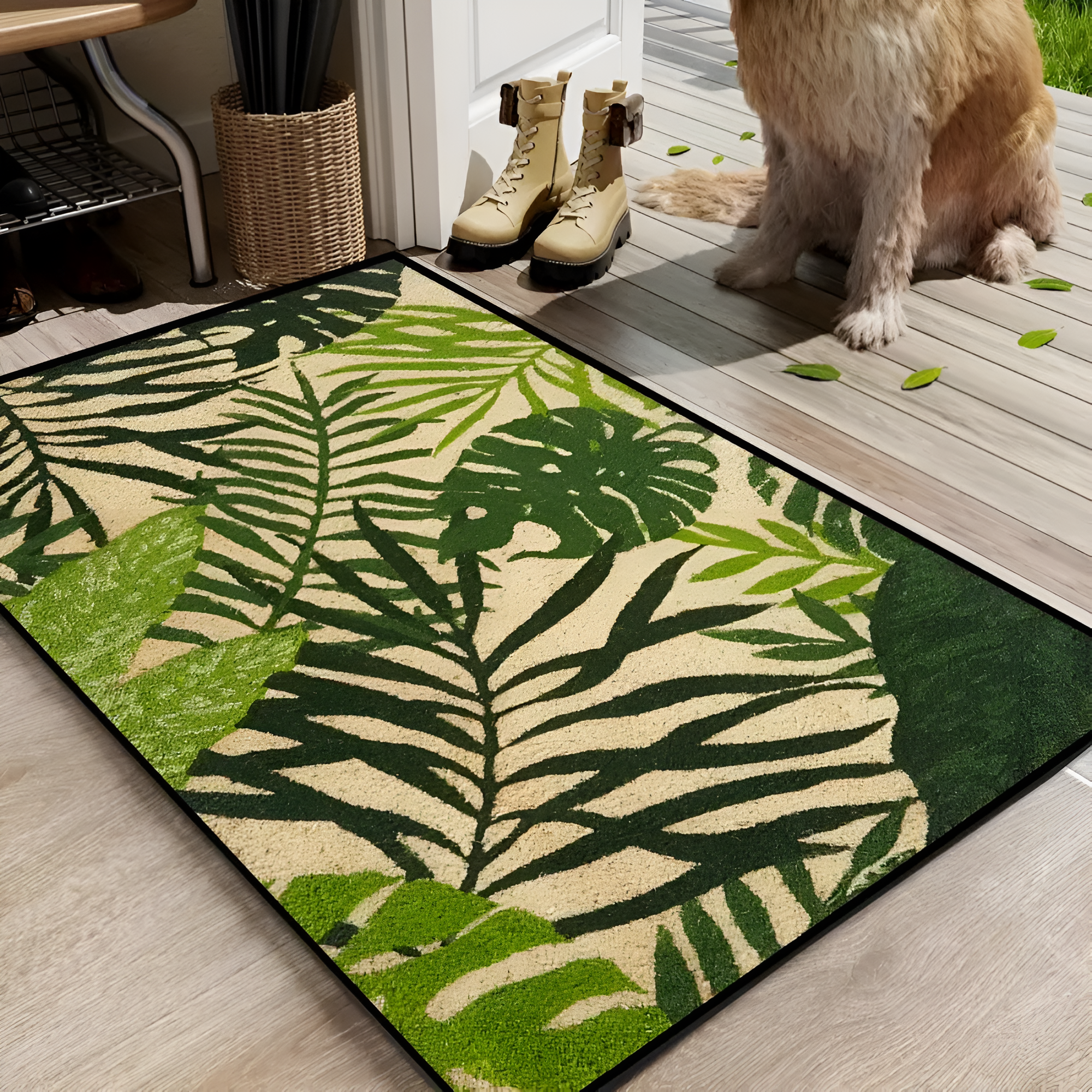 Tapis de porte antidérapant Monstera