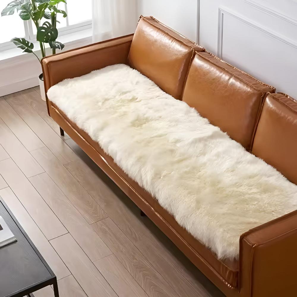 Faux-Fur-Plüschsofaüberwurf