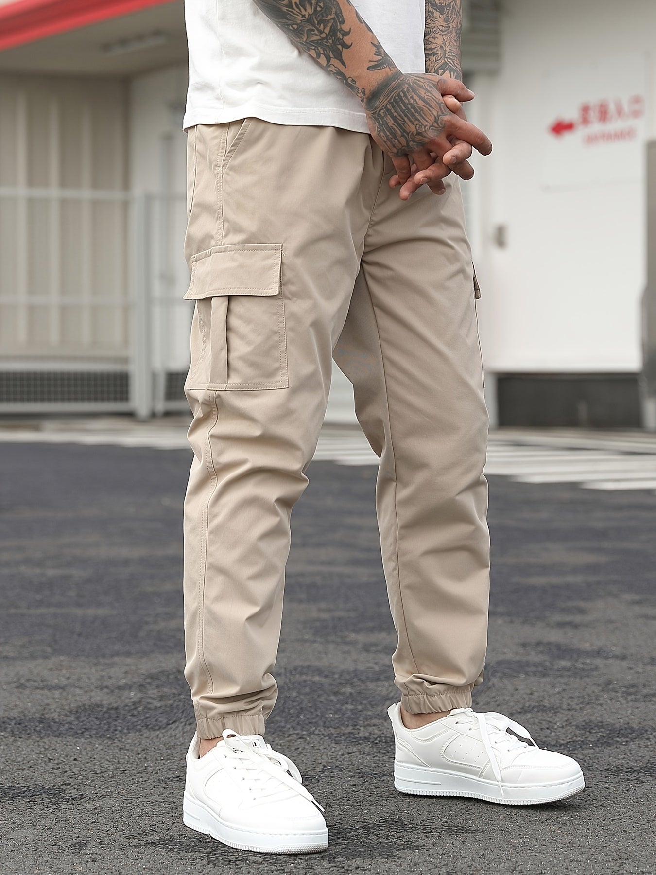 Pantaloni cargo da jogging beige - Lukas