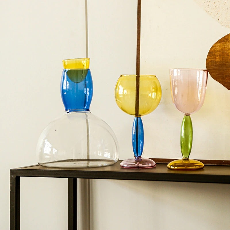 Pop of Color Glass Wine Decanters