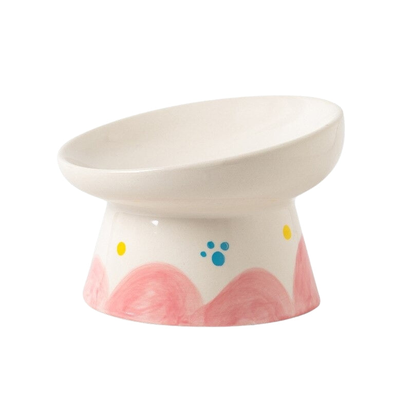 Sweetheart Ceramic Tilted Elevated Cat Bowls