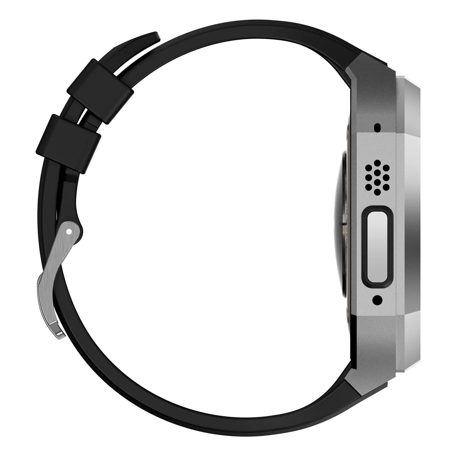 Boîtier en acier inoxydable avec bracelet en caoutchouc fluoré AP9009 pour Apple Watch