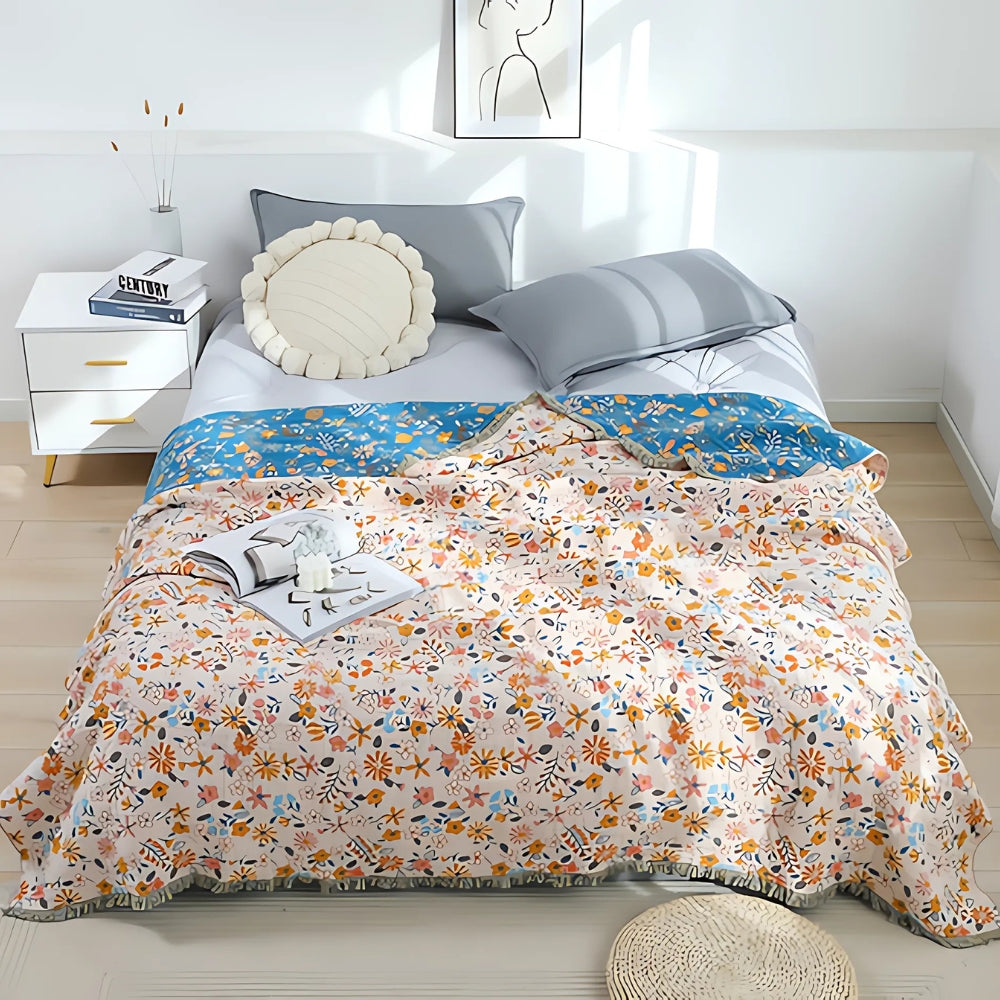 Coperta a Frange Reversibile Daisy Dreamer