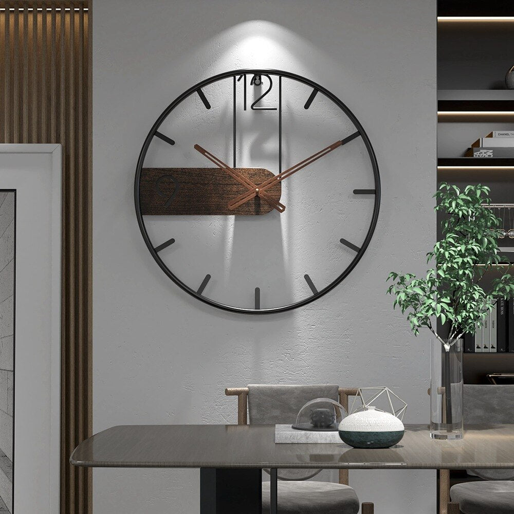 Steel walnut wall clock