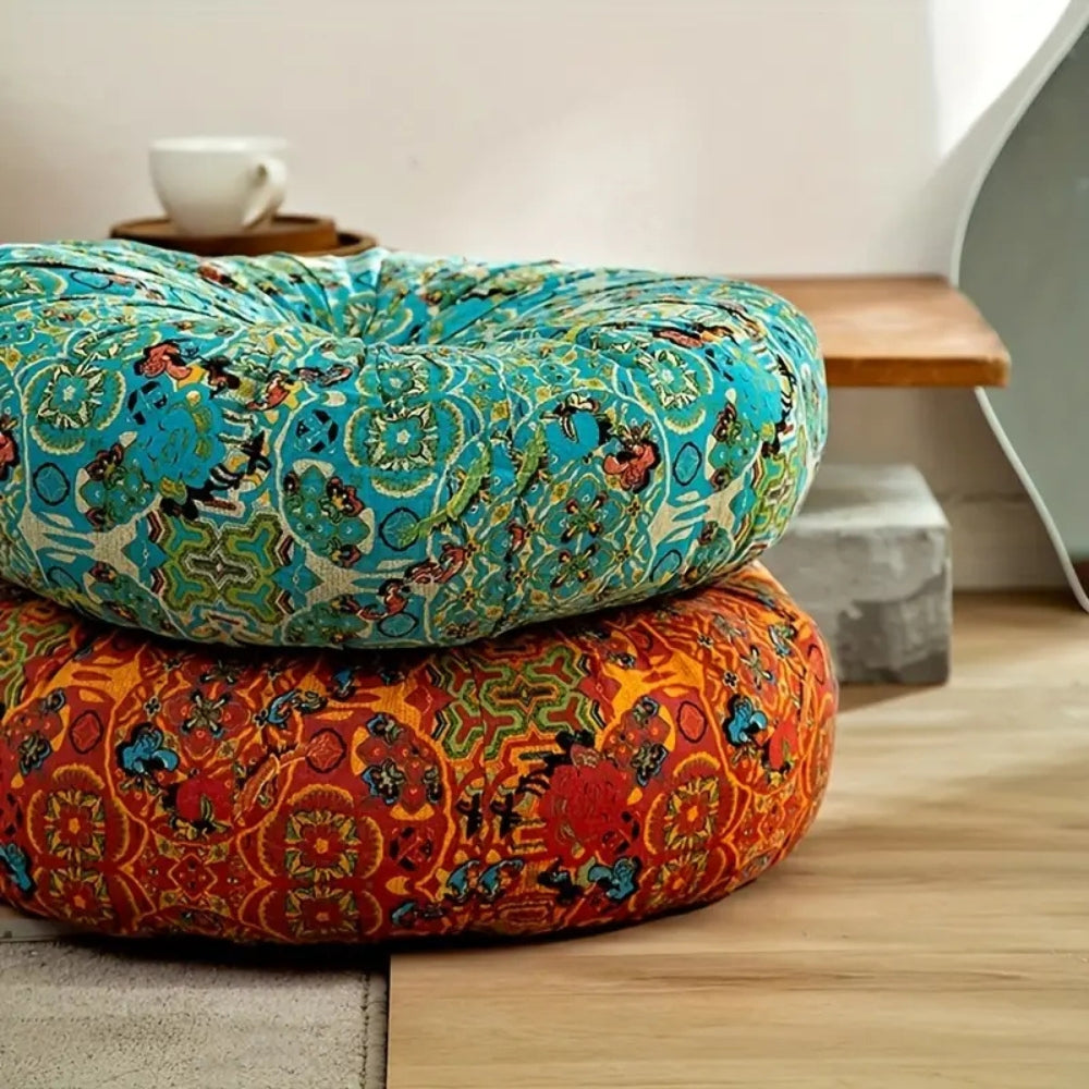 Coussin de méditation en peluche inspiré du Maroc