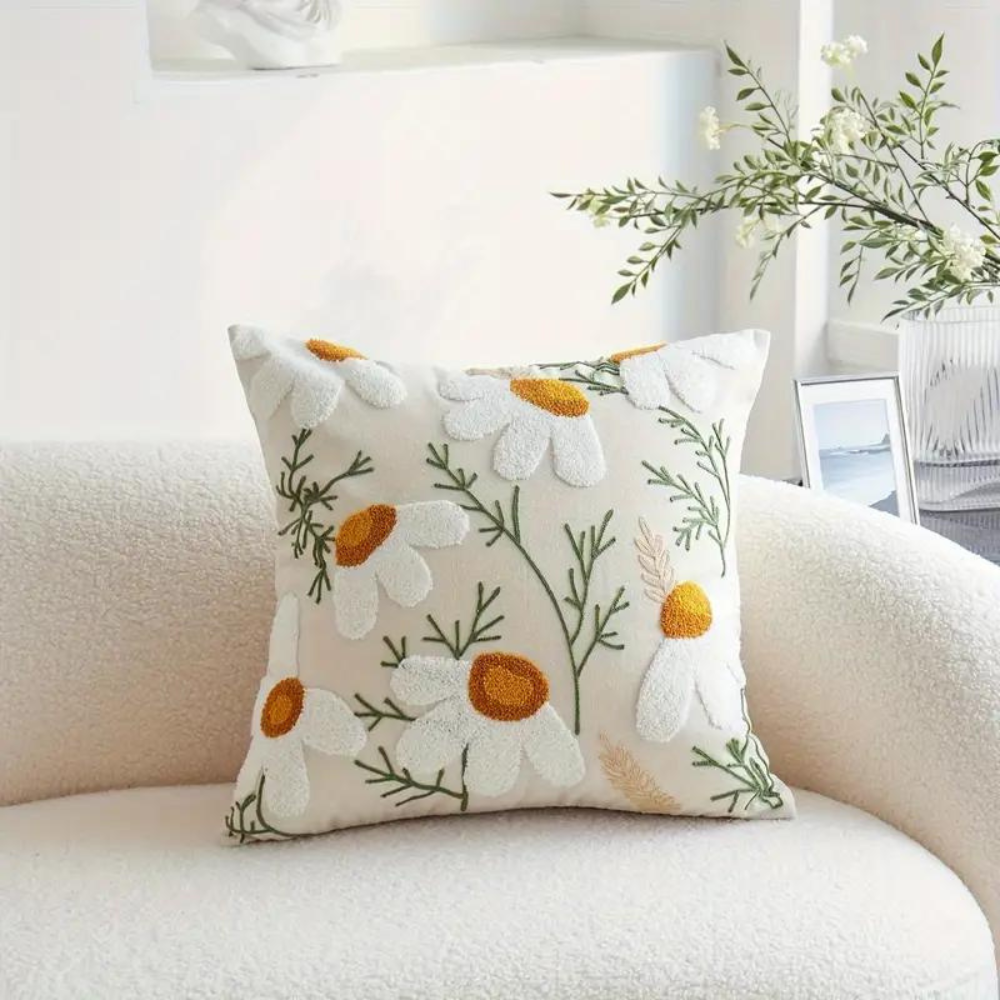 Housse de coussin à motif de plantes élégantes