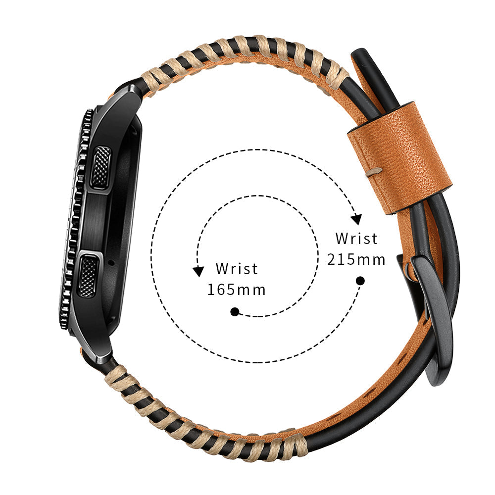 Bracelet en cuir cousu à la main pour Samsung Galaxy Watch 4/5/6/7 - 20 mm