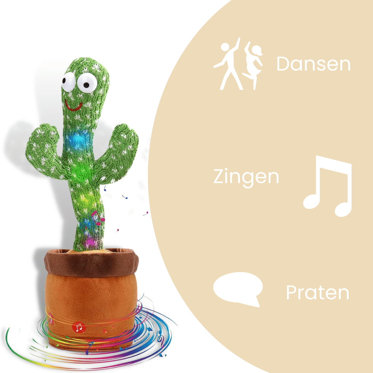 Happy Cactus™ - Legetøj, der reagerer på lyd - Dansende kaktus