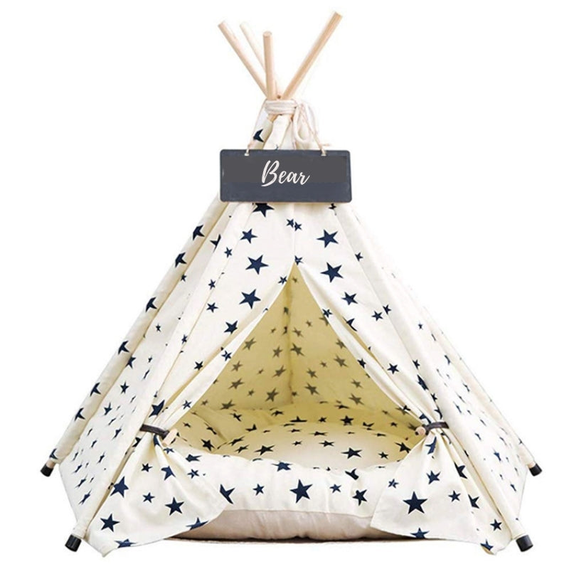 Moderni Boho-koiran teepee pehmeällä koiran sängyn tyynyllä