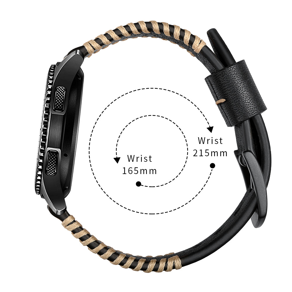 Bracelet en cuir cousu à la main pour Samsung Galaxy Watch 4/5/6/7 - 20 mm