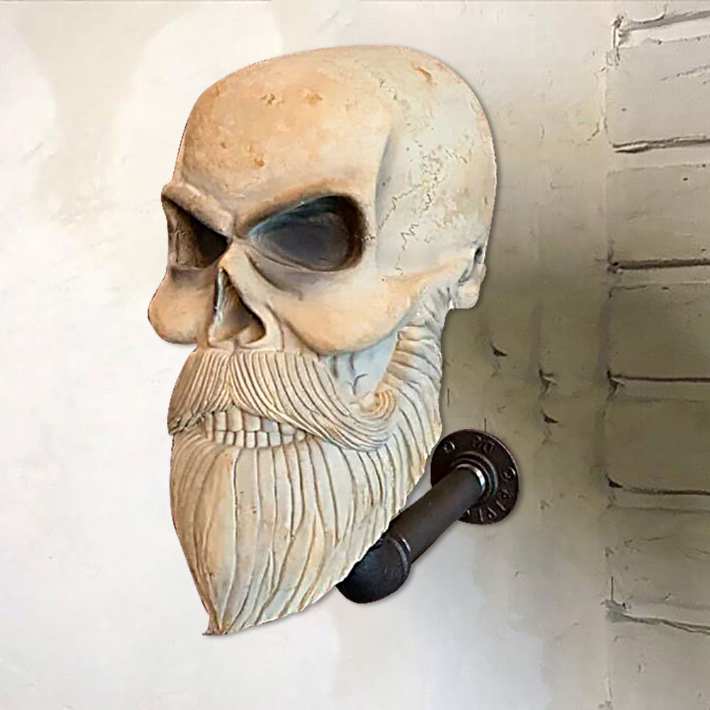 Motorcykelhjälmhållare Spökhuvud Väggdekoration Resin Skull Halloween Bone