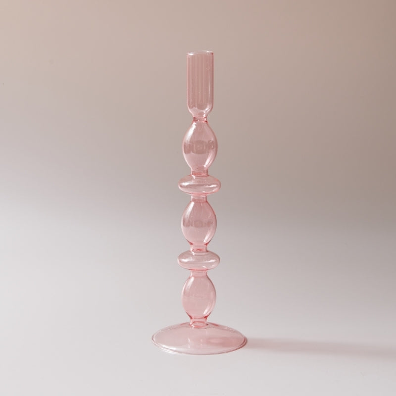 Sakura Rosa Glass Taper Lysestake & Vaser