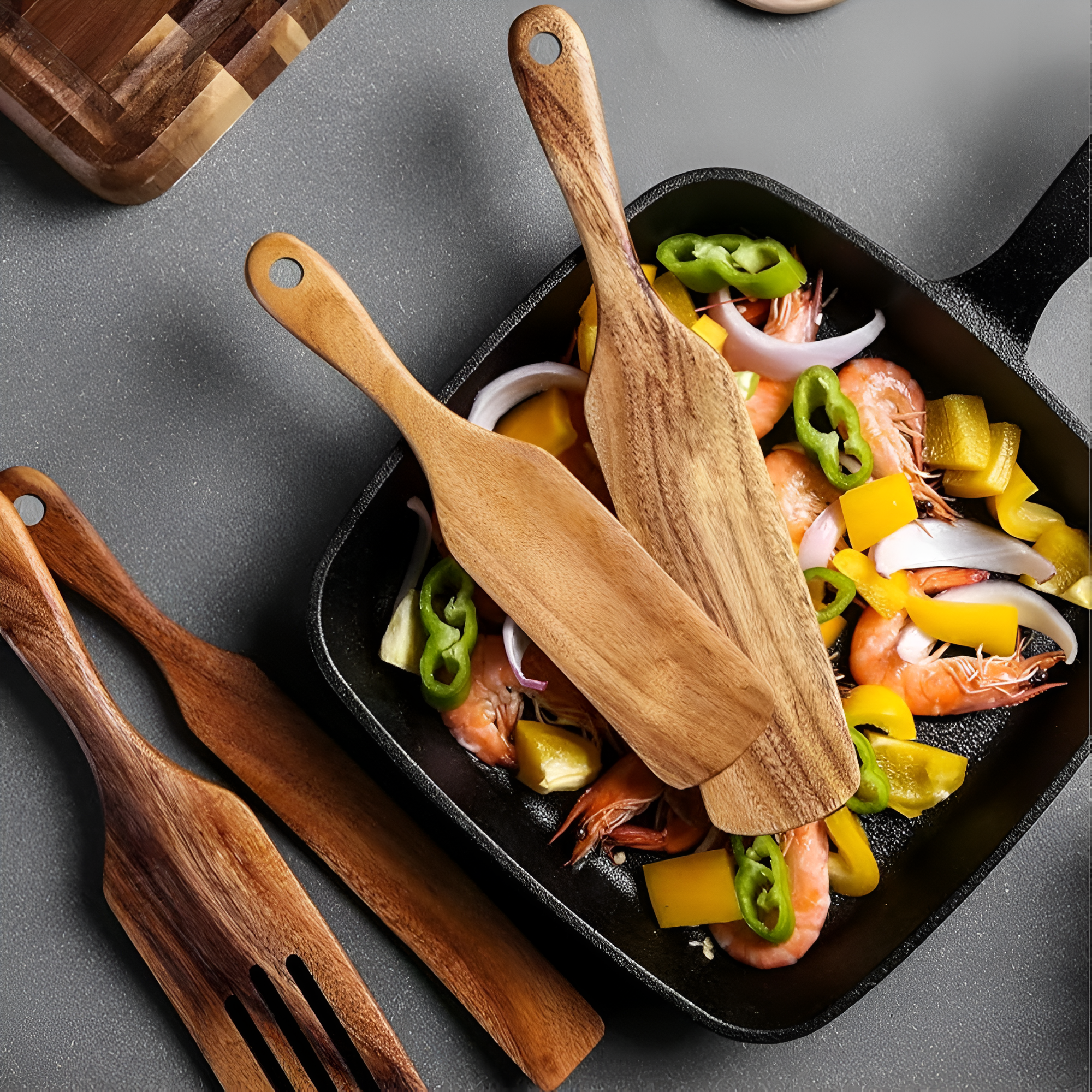 Non-Stick Wooden Spatula Set