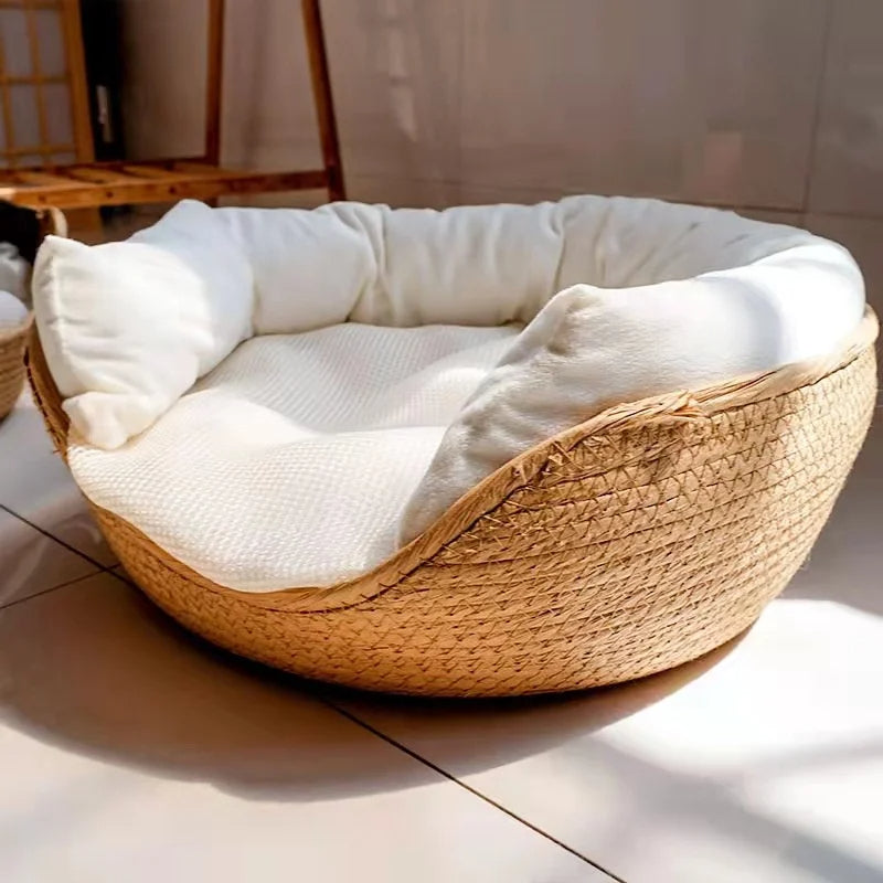 Woven Pet Bed Bamboo Bliss