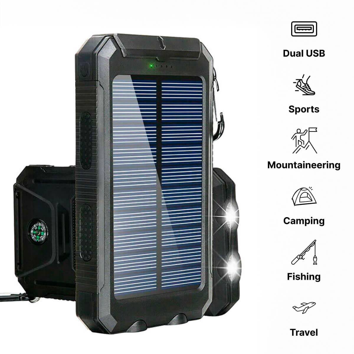 Cargador solar de 500000mAh Banco de energía impermeable externo