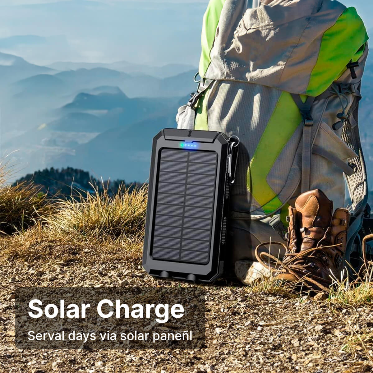 Cargador solar de 500000mAh Banco de energía impermeable externo