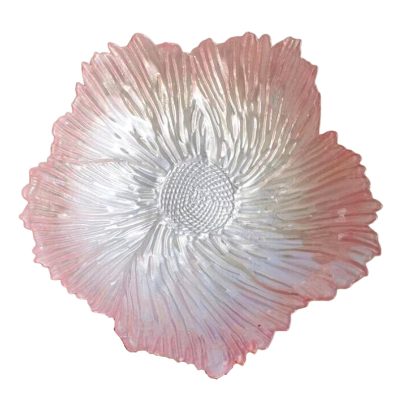 Tabletop Floral Shaped Glass Decorative Bowl