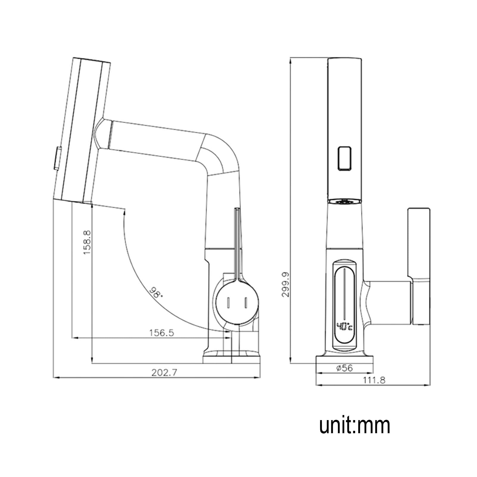 Single Hole Brass Hot and Cold Water Faucet