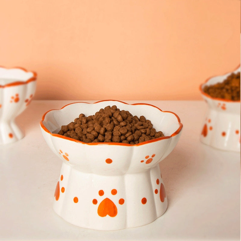 Sweetheart Ceramic Vintage Raised Cat Bowls