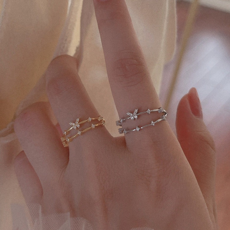 Dainty Butterfly Rings