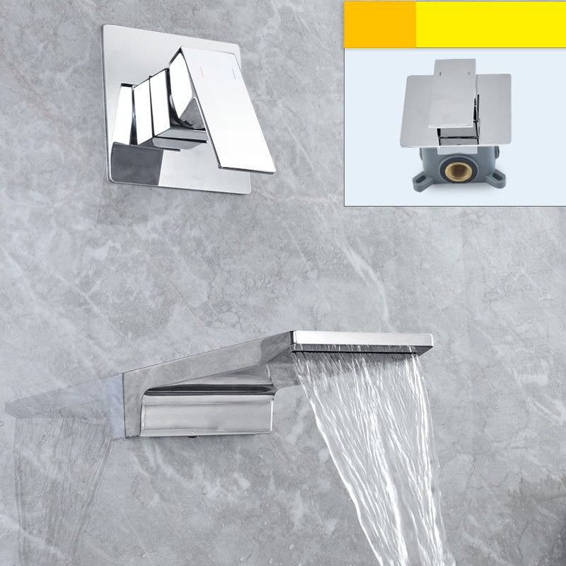 Waterfall Single Handle Wall Mounted Bathroom Sink Faucet