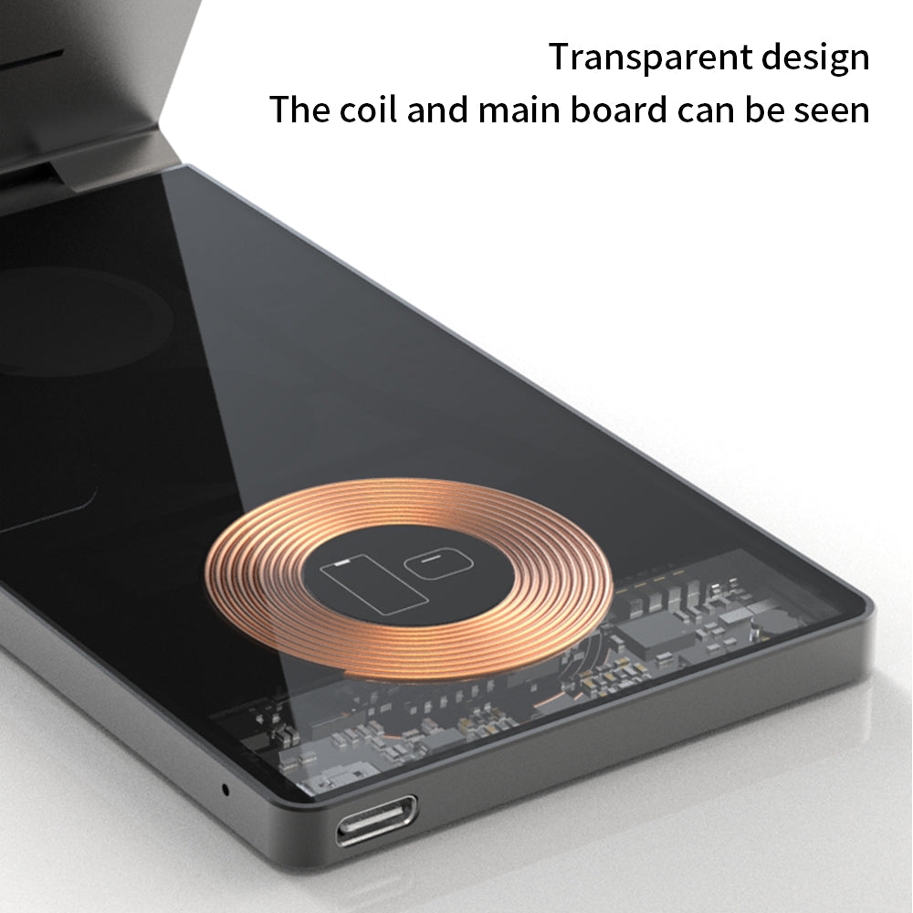 T05-Aluminum Alloy Bracket Foldable Magnetic Wireless Charger